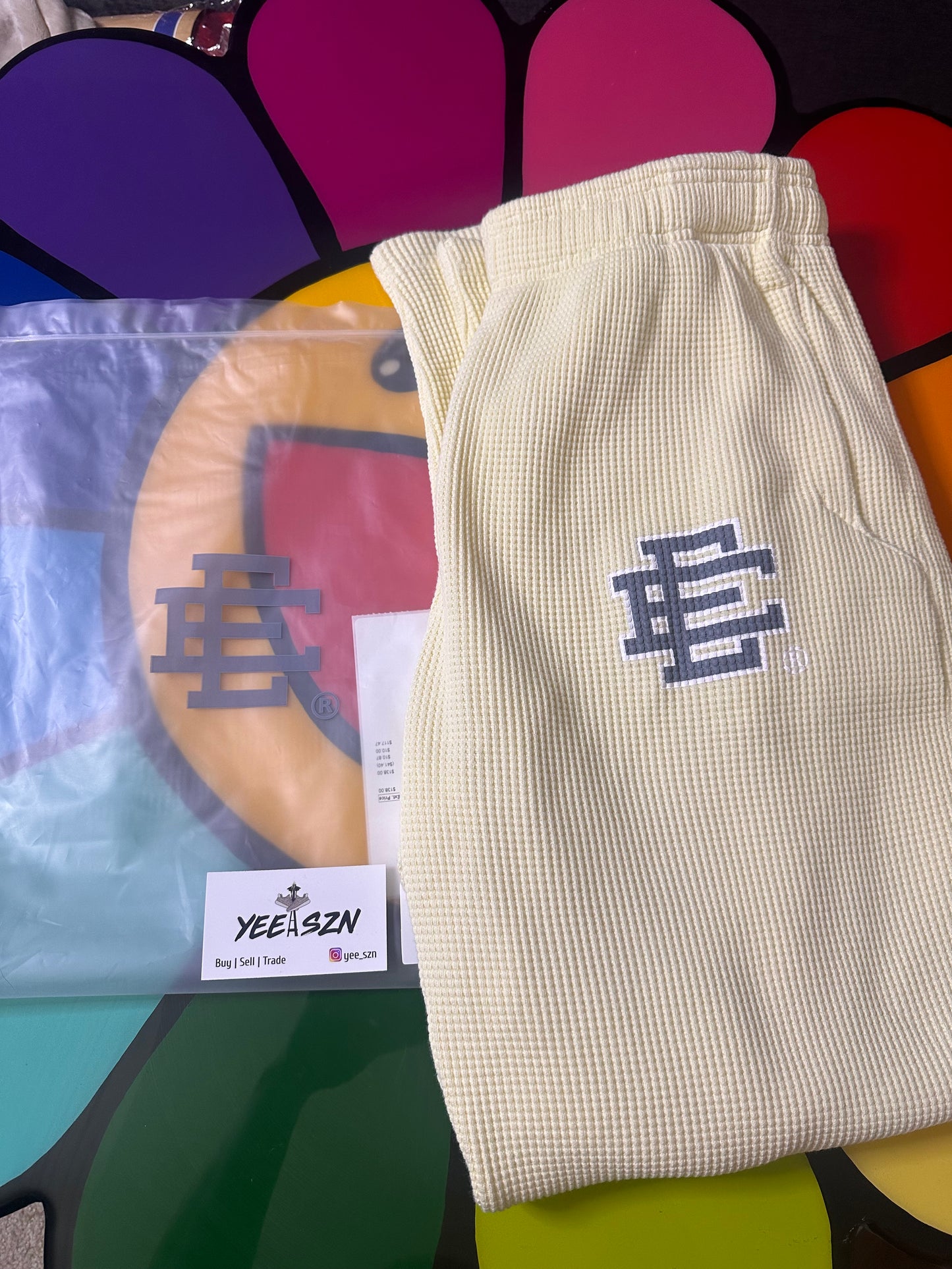 Eric Emanuel Thermal Sweatpants Ivory/Grey