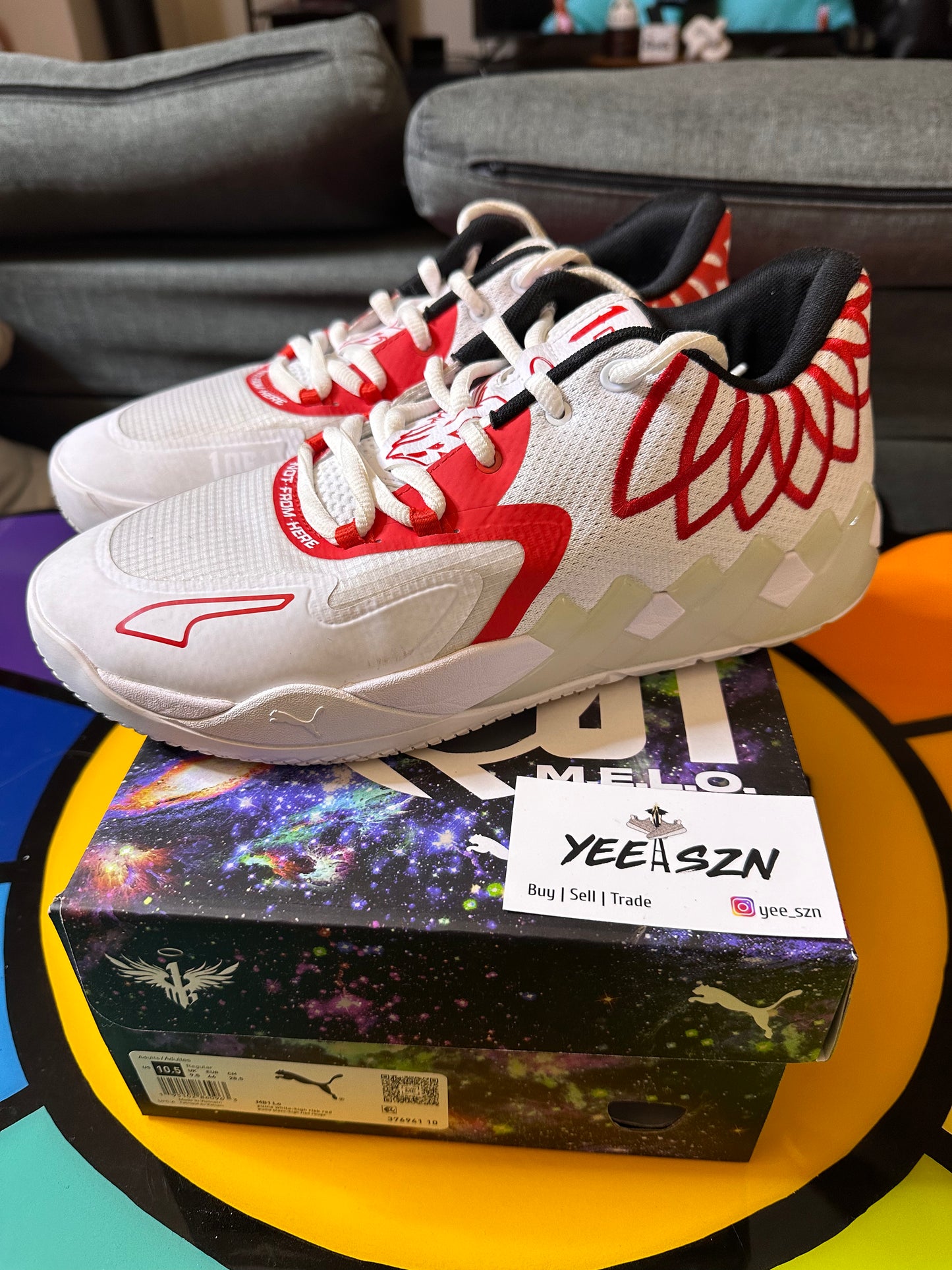 Puma LaMelo Ball MB.01 Lo Team Colors White High Risk Red