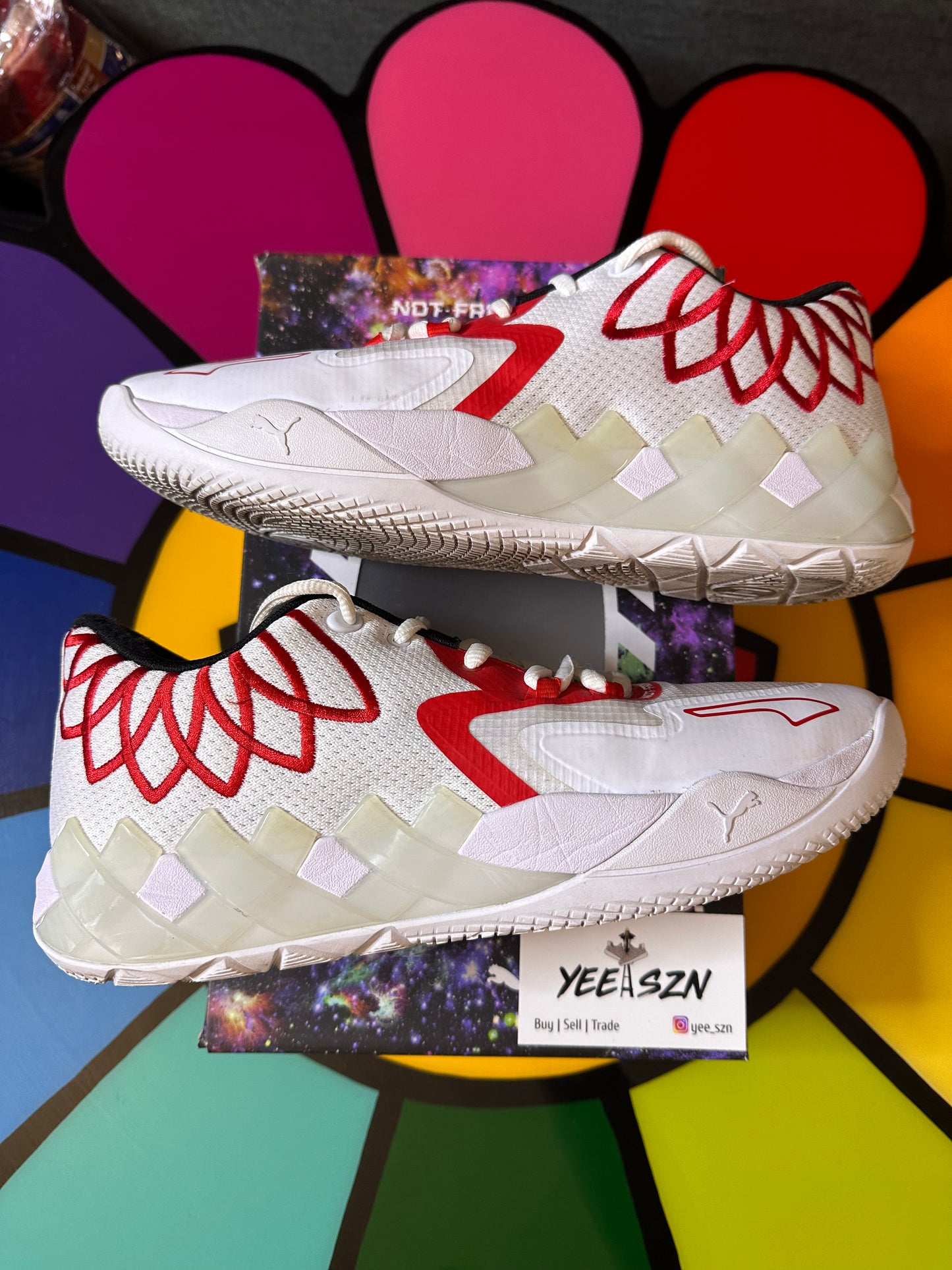 Puma LaMelo Ball MB.01 Lo Team Colors White High Risk Red