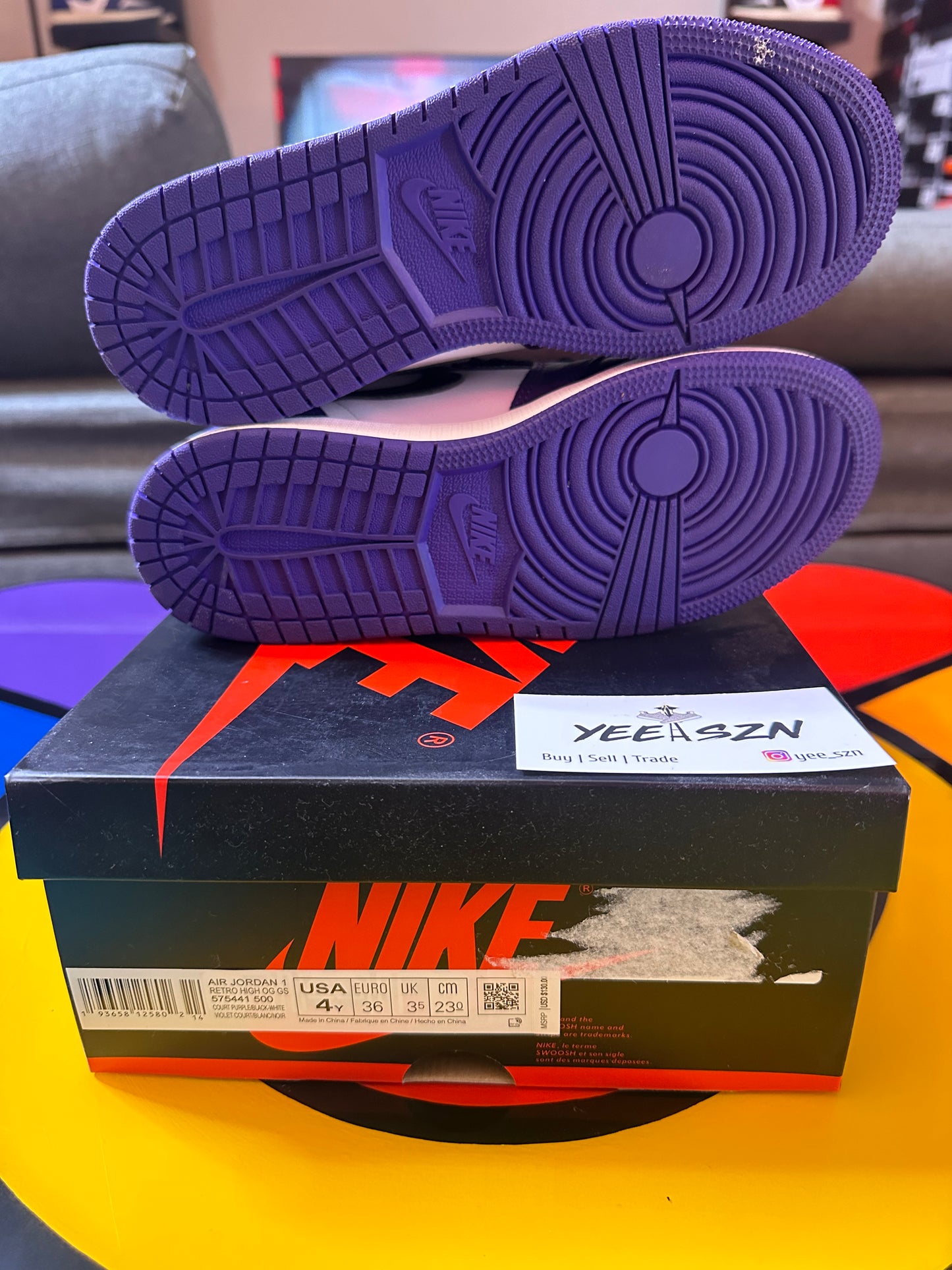 Jordan 1 Retro High Court Purple White (GS)