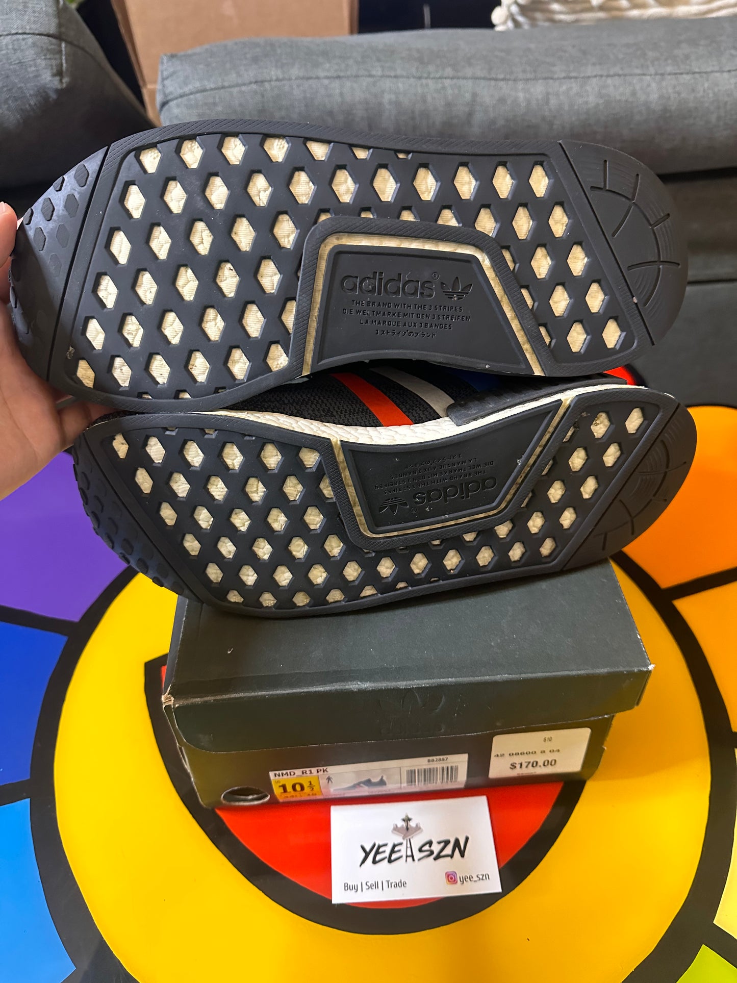 adidas NMD R1 Tri Color Stripes Black