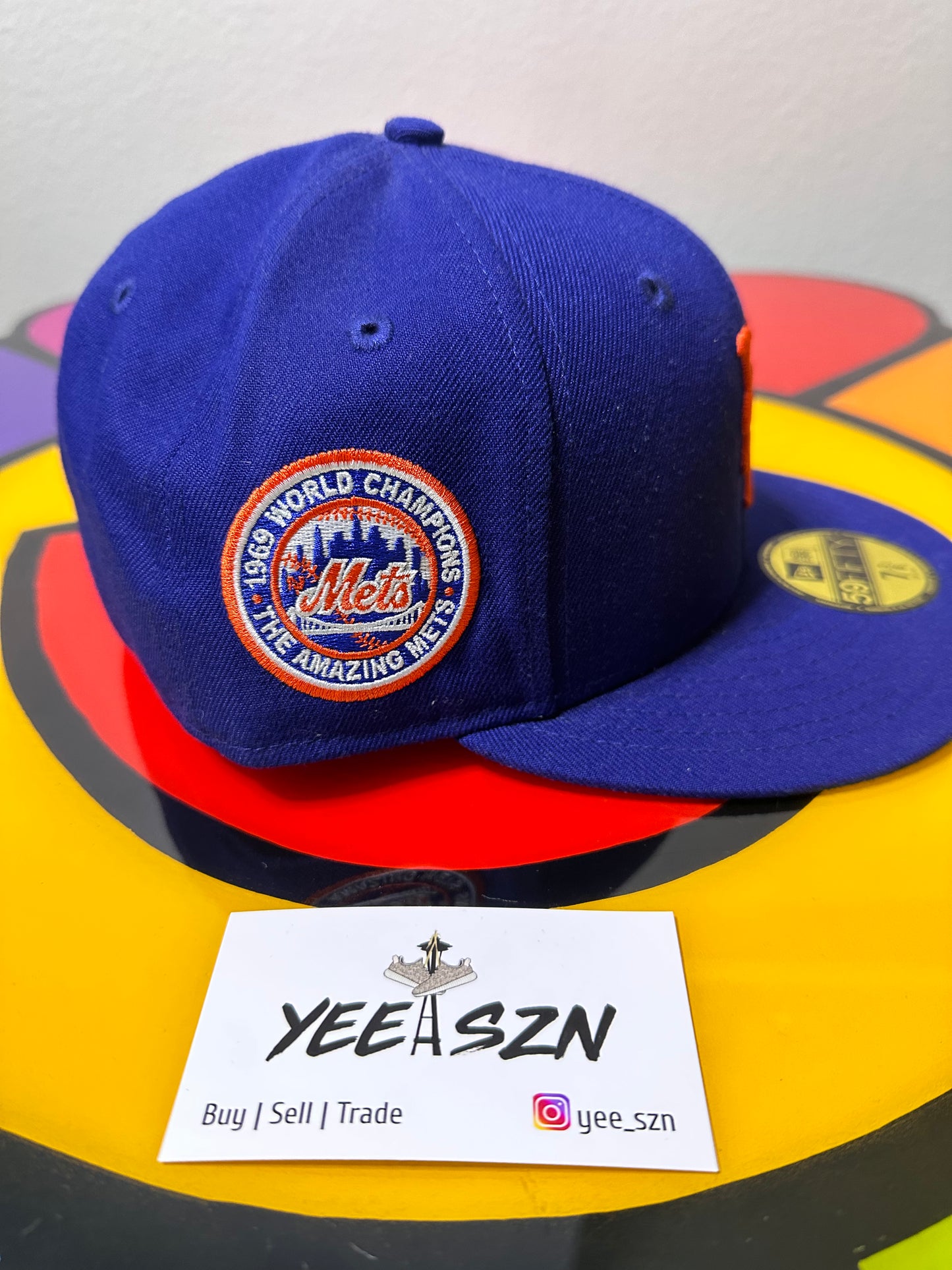 Hatclub Exclusive New Era 59Fifty N.Y. Mets World Series Champions Patch Hat 7 3/8